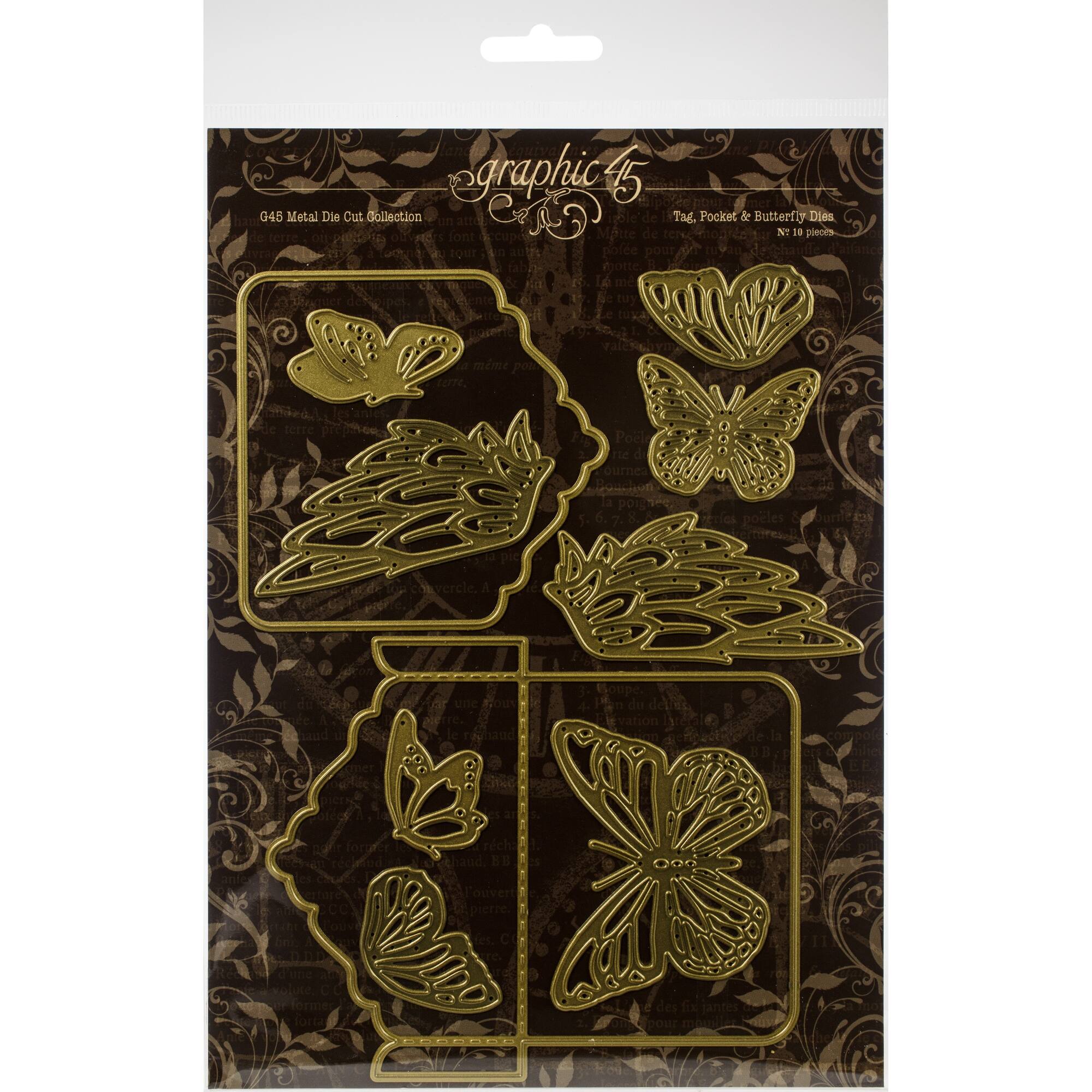 Graphic 45 Staples Dies-Tag, Pocket & Butterfly